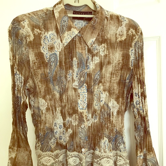 BMoss Long sleeve romantic and sexy blouse. M - Picture 3 of 7